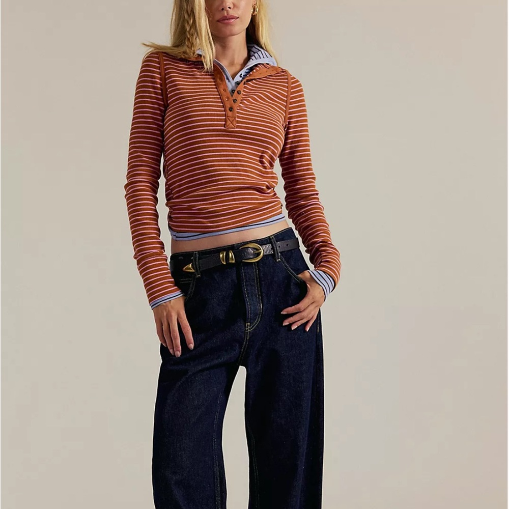 Free People We The Free Lake Stripe Henley - Picture 7 of 13